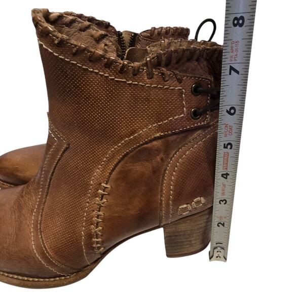 Bed|Stu Bia Tan Dip Dye Leather Ankle Boot Western Boho Festival Size 9 - Picture 4 of 12